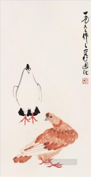 呉祖人鶏と鶏の伝統的な中国 Oil Paintings